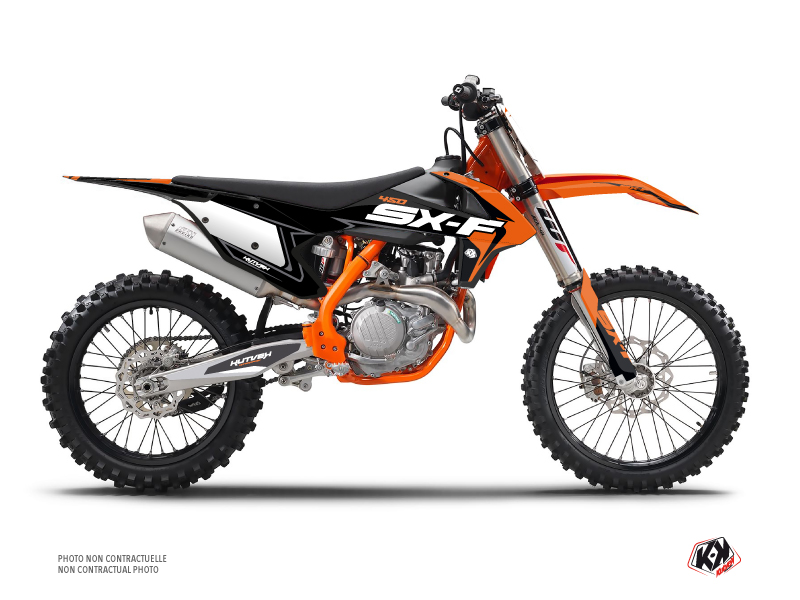 KTM 450 SXF Dirt Bike Halftone Graphic Kit Black Orange
