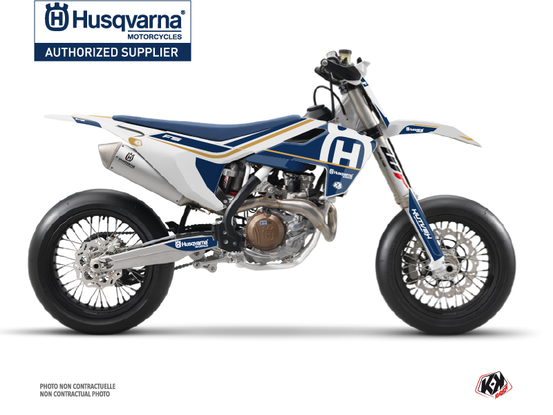 Kit Déco Moto Cross Heritage Husqvarna 450 FS Blanc