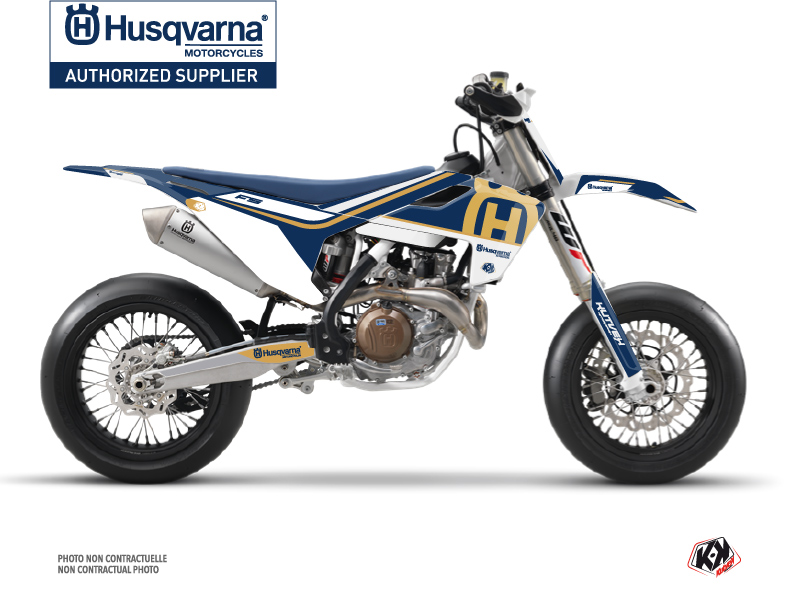 Kit Déco Moto Cross Heritage Husqvarna 450 FS Bleu