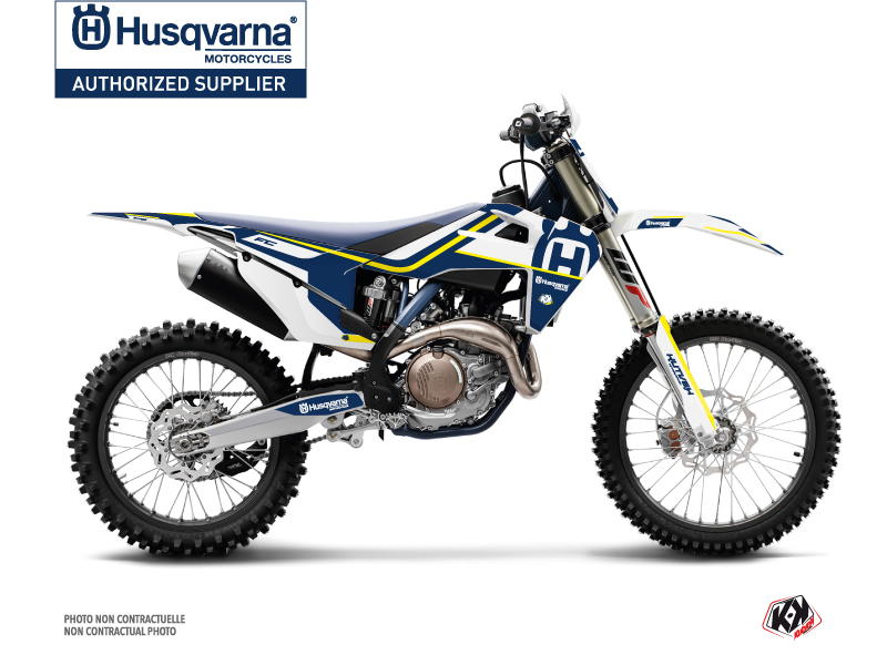 husqvarna dirt bike heritage  graphic kit blue-white