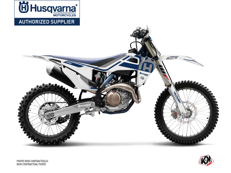 kit déco motocross husqvarna heritage blanc gris 