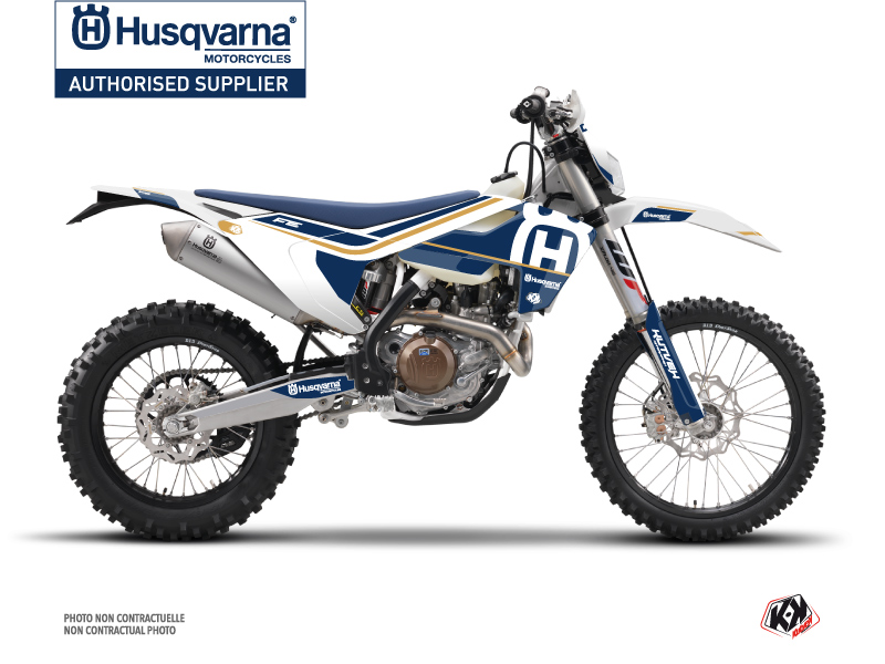 Husqvarna 250 FE Dirt Bike Heritage Graphic Kit White