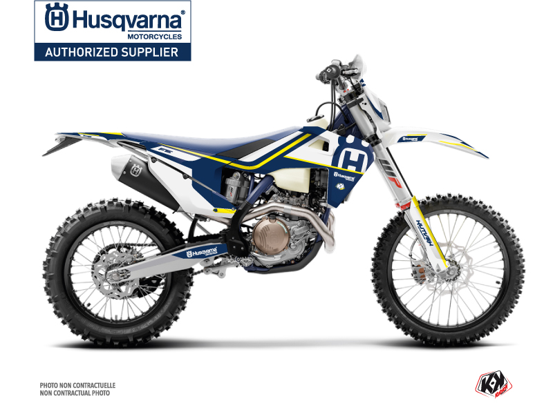 Husqvarna 350 FE Dirt Bike Heritage Graphic Kit Blue White