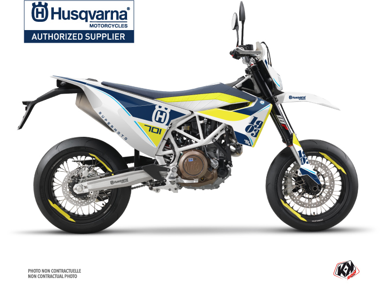 Kit Déco Moto Heyday Husqvarna 701 Supermoto Bleu Jaune
