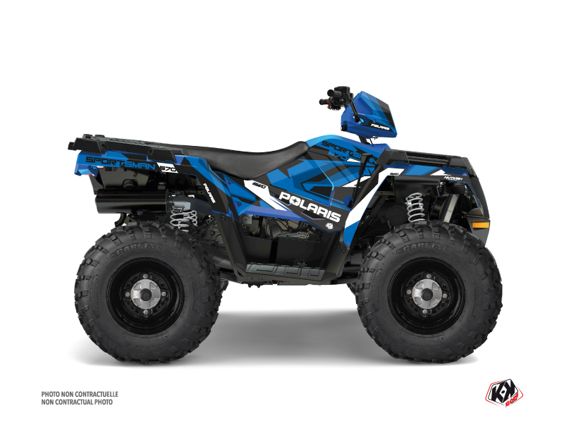 kit déco quad polaris hidden bleu-blanc 