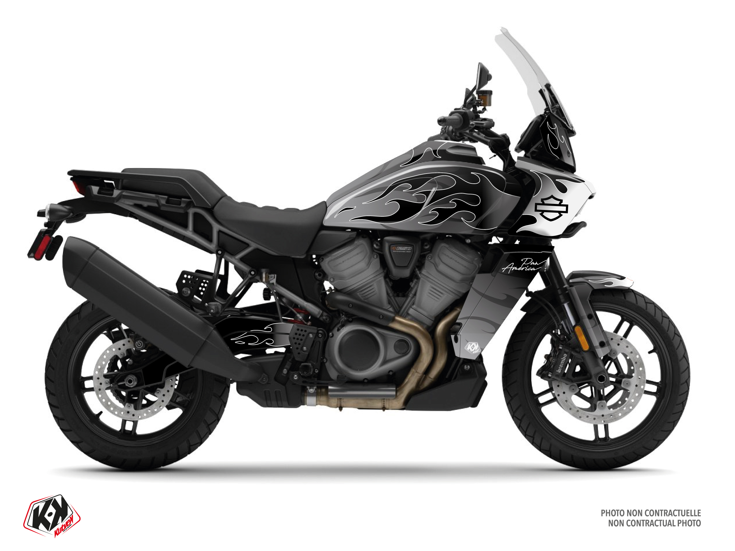 harley davidson street bike hotrod serie graphic kit grey