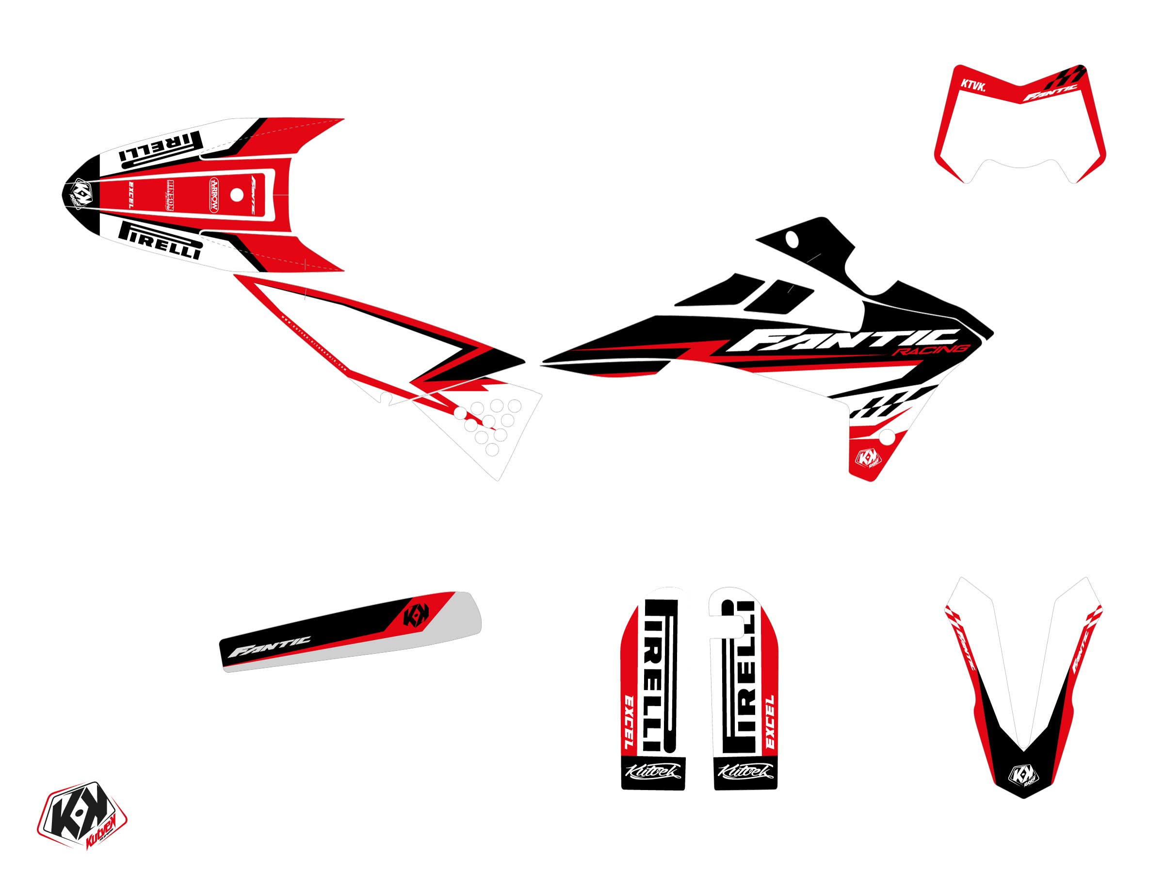Fantic XM 50 50cc INKLINE Graphic Kit Red