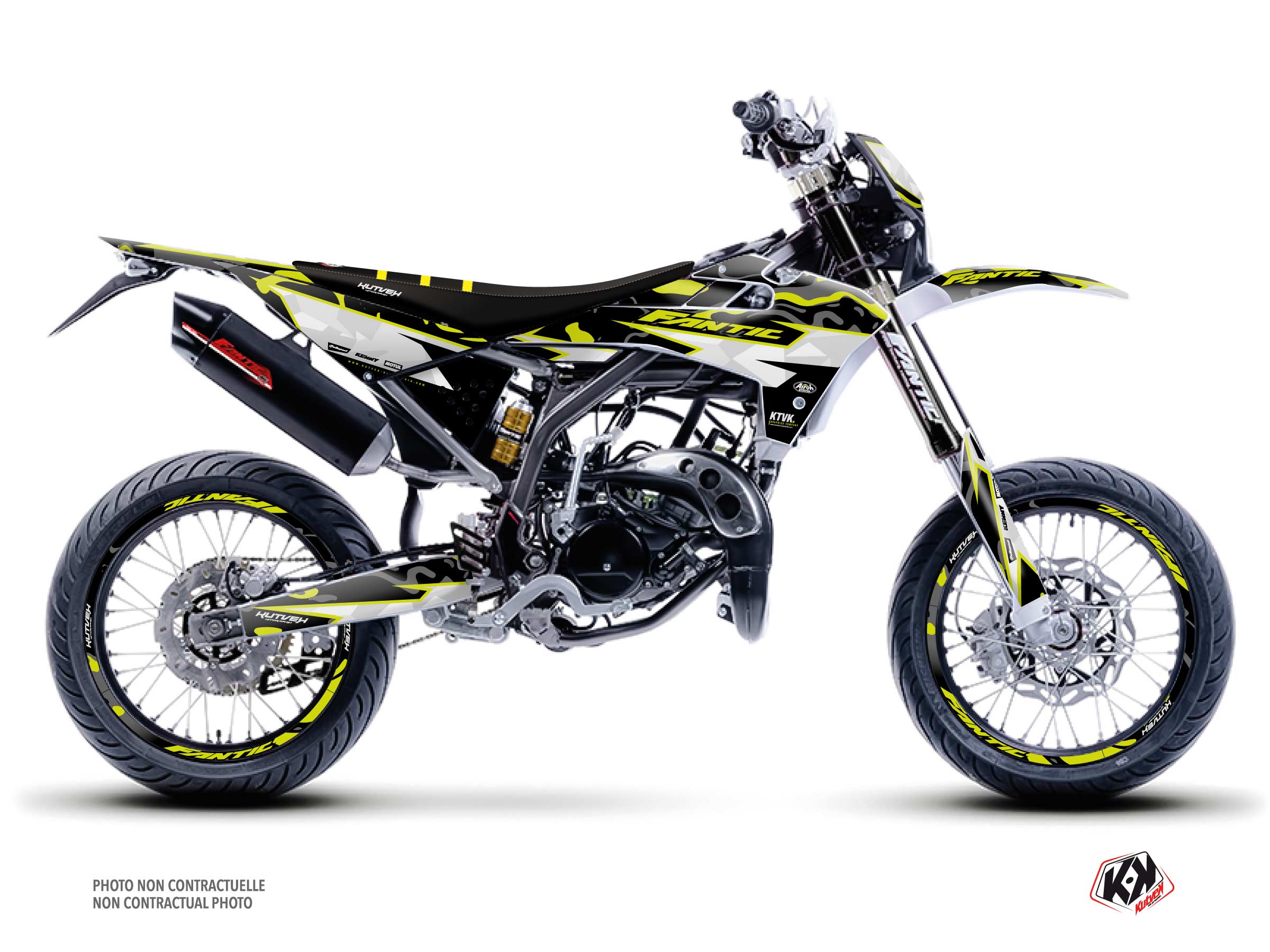 fantic 50cc barbarian  graphic kit yellow-neon