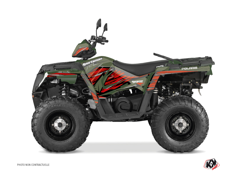 kit déco quad polaris jungle vert-rouge 