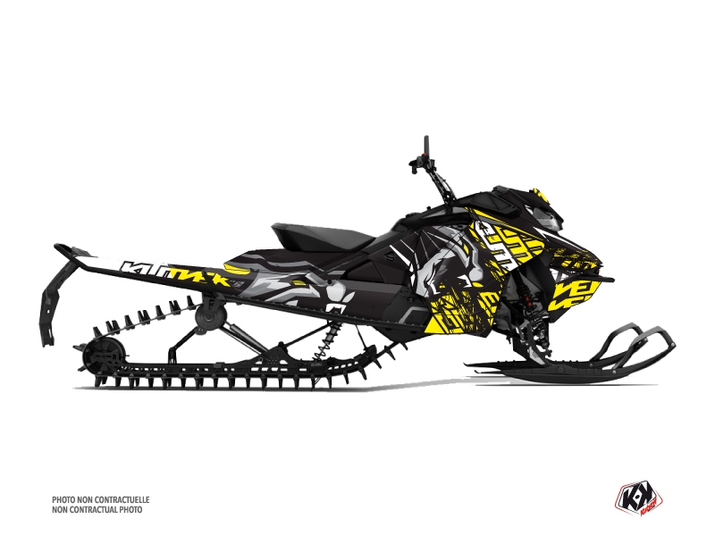 SNOWMOBILE SKIDOO SUMMIT X 800R E-TEC KEEN Grey-Yellow graphic kit
