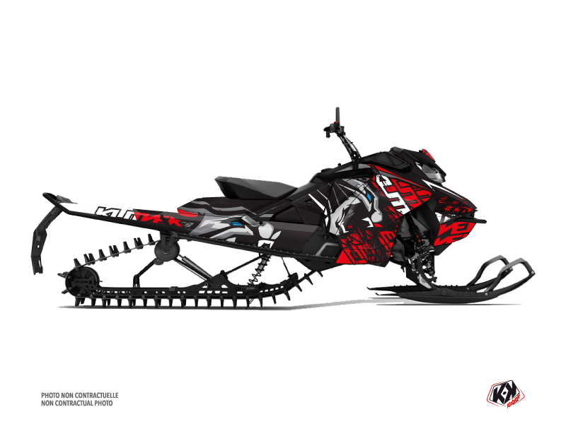 SNOWMOBILE SKIDOO SUMMIT X 800R E-TEC KEEN Grey-Red graphic kit