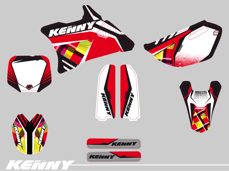 Yamaha 85 YZ Dirt Bike Kenny Graphic Kit Red