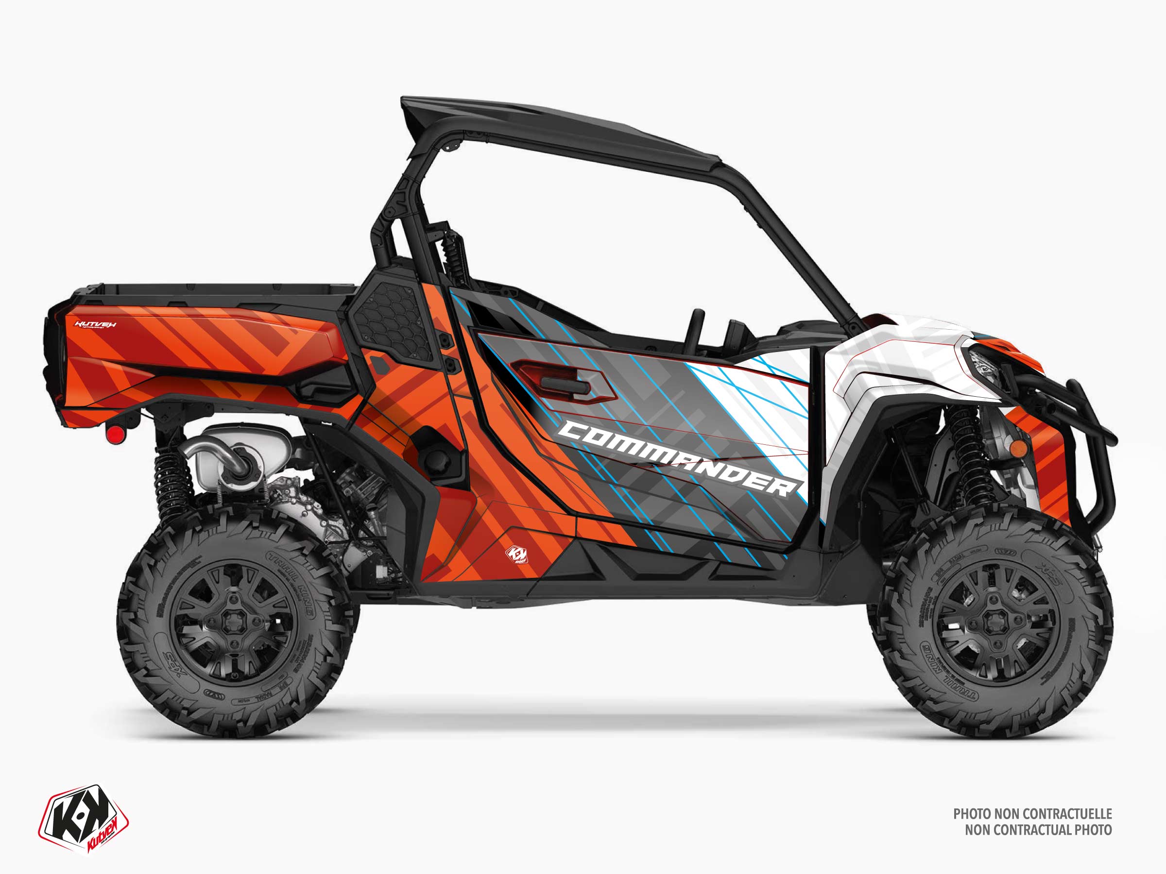 can-am utv kinetik  graphic kit red