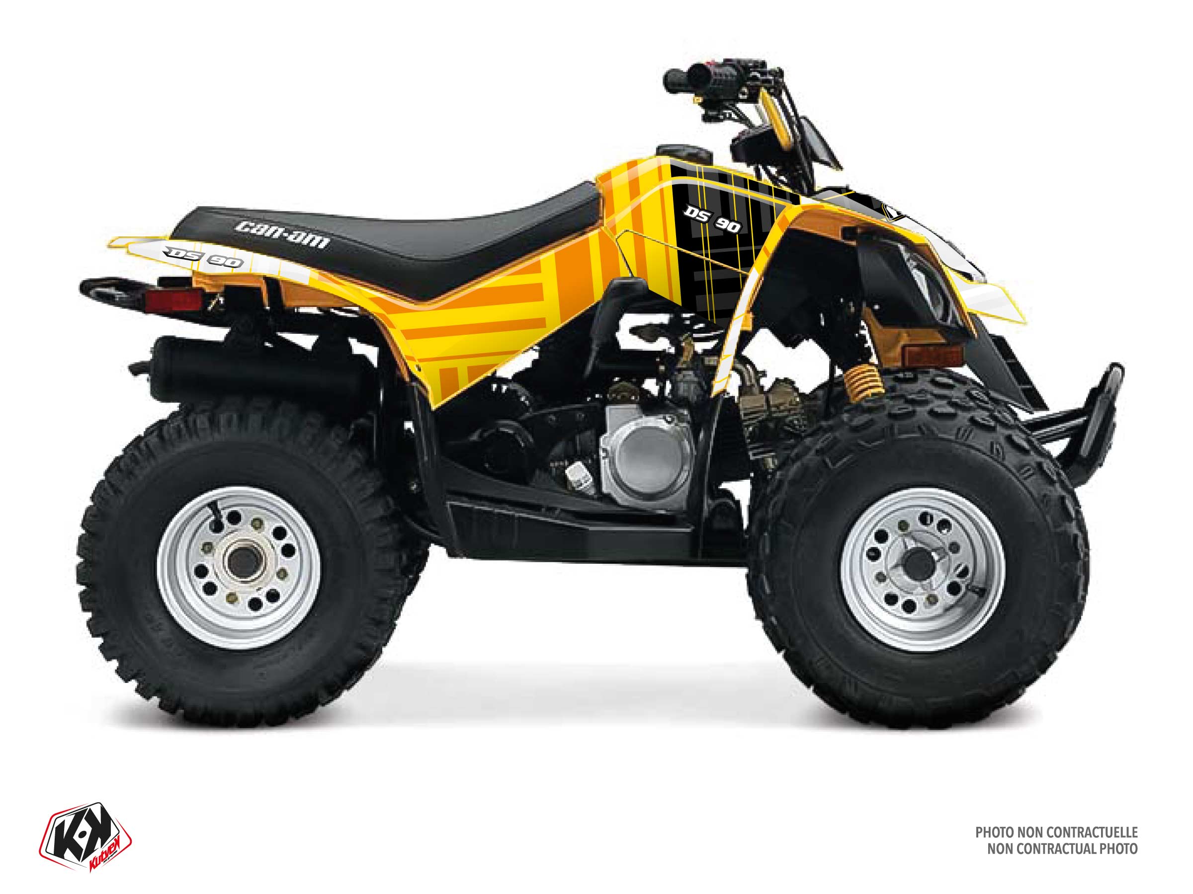 can-am atv kinetik  graphic kit yellow