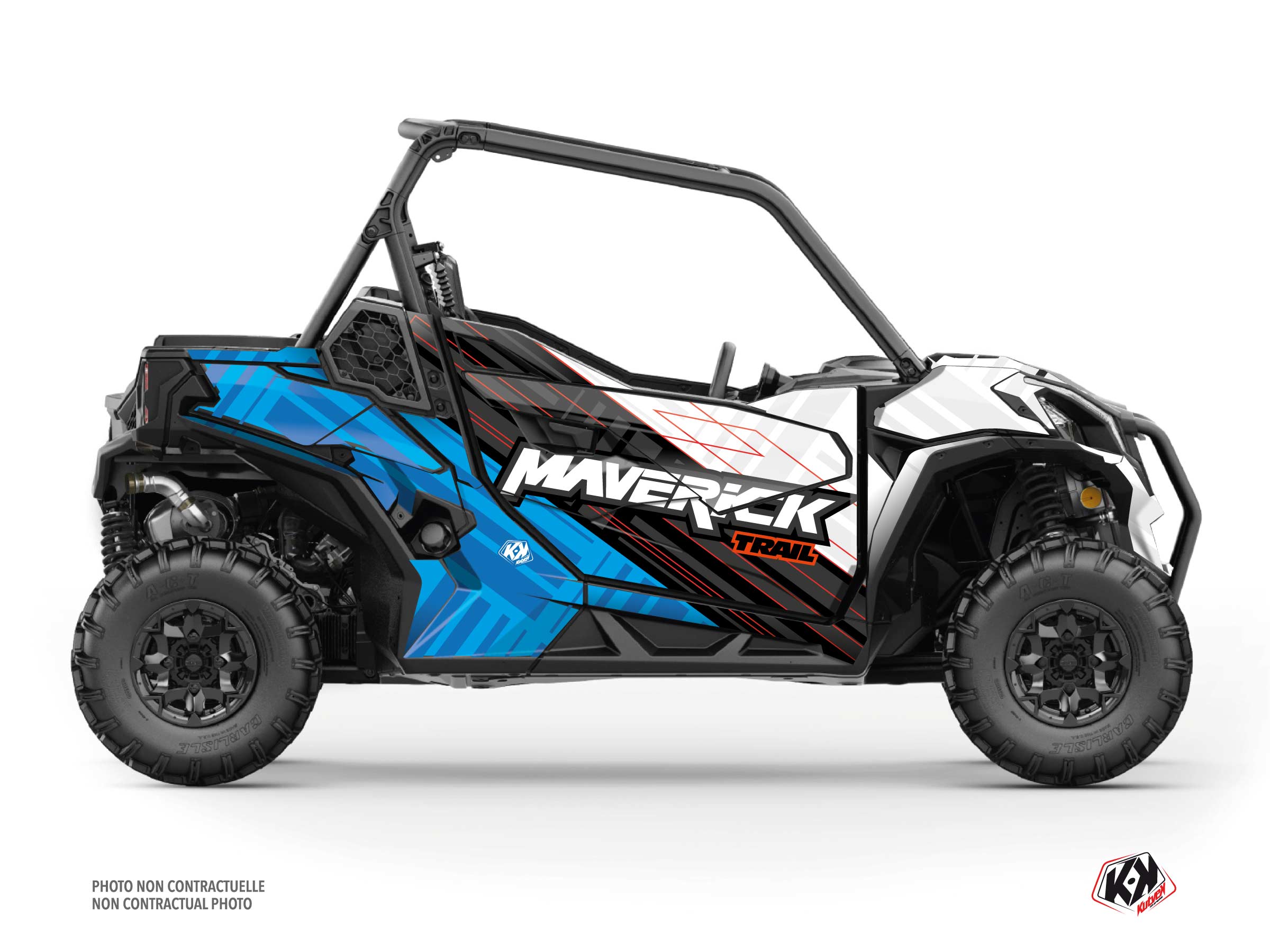 can-am utv kinetik  graphic kit white-blue