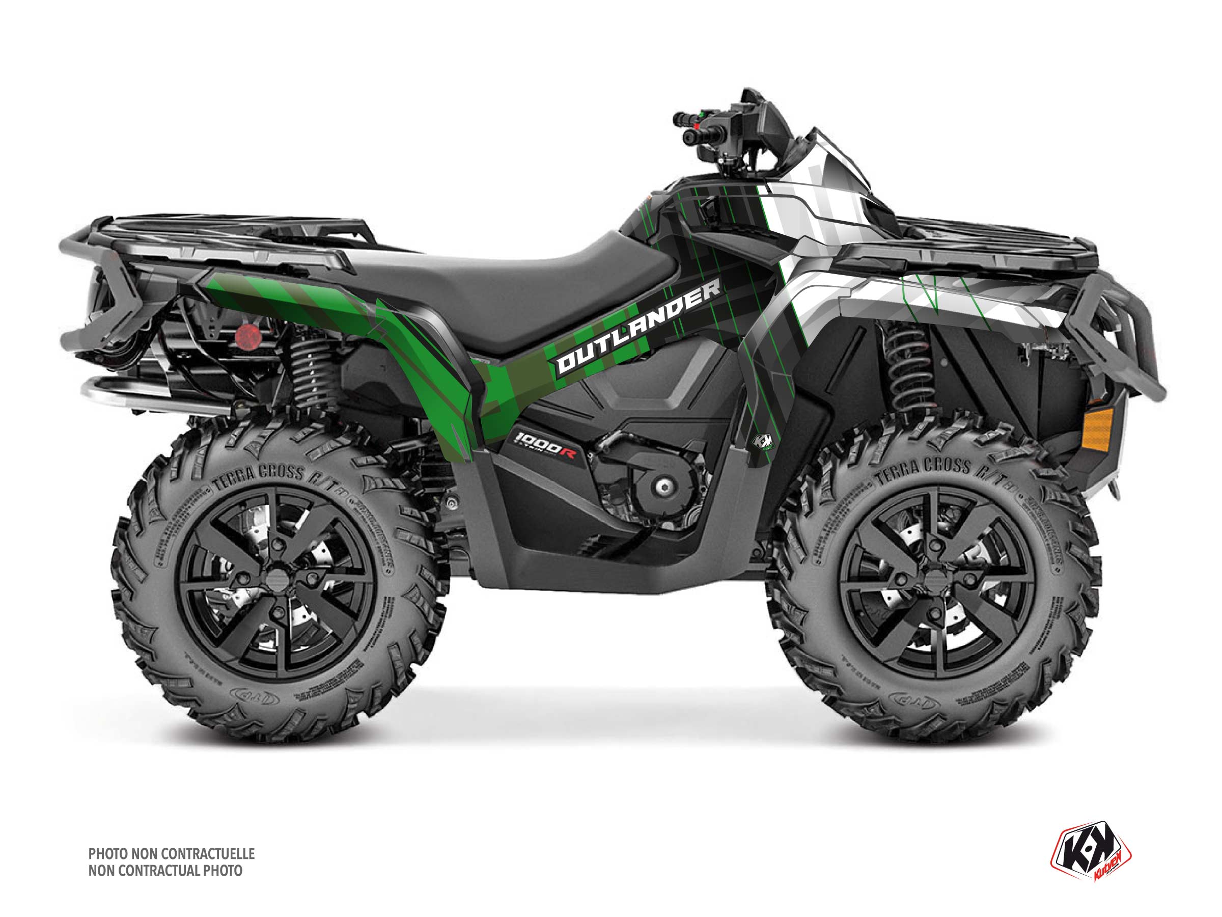 can-am atv kinetik  graphic kit green