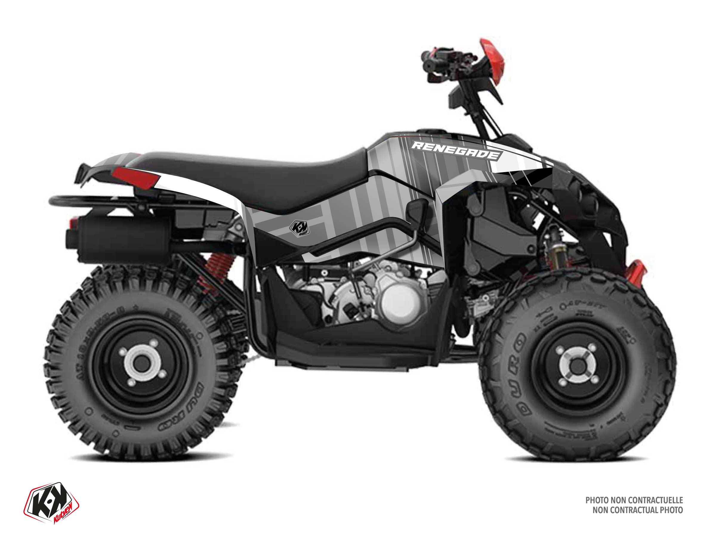 can-am atv kinetik  graphic kit grey
