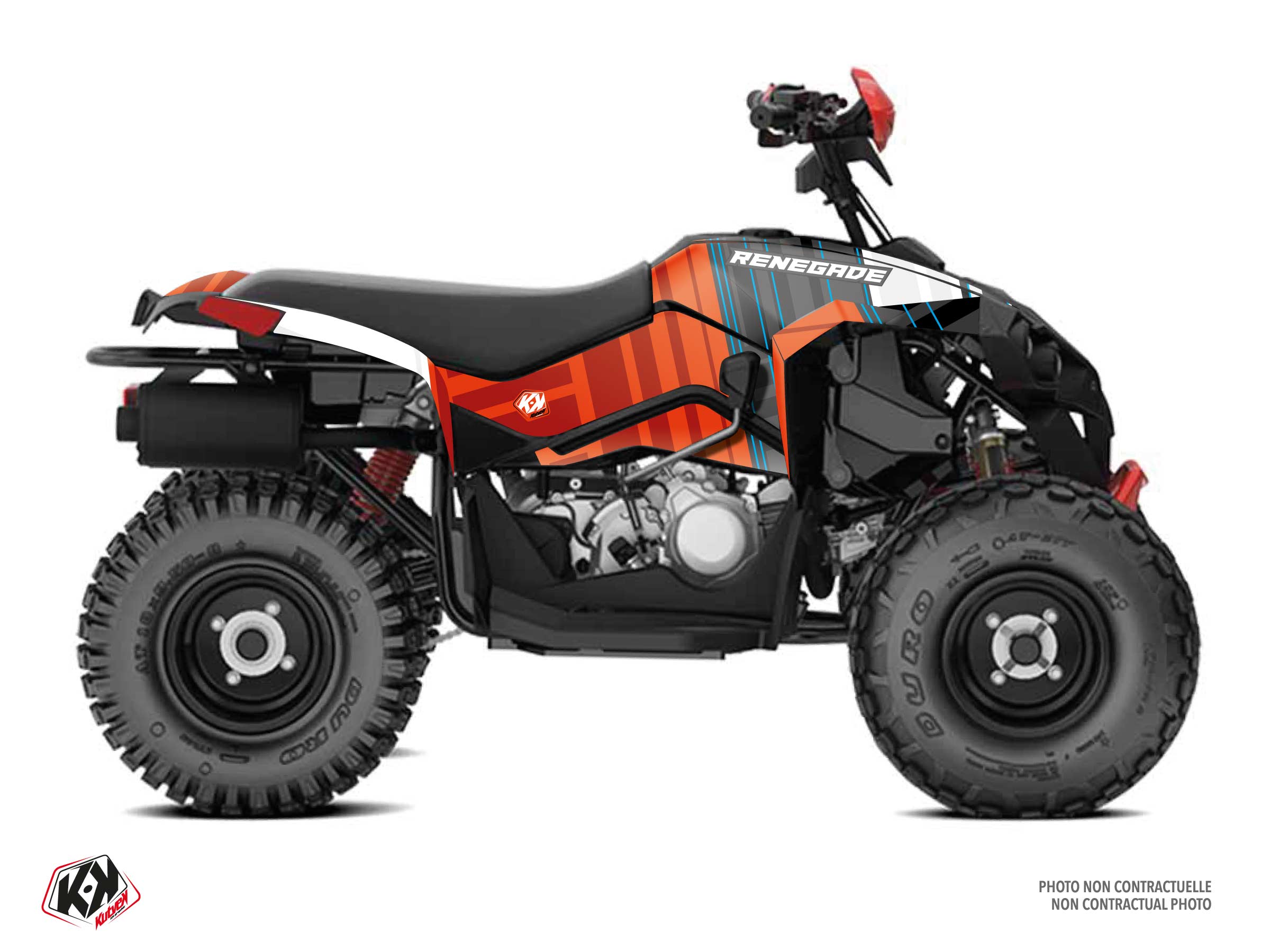 can-am atv kinetik  graphic kit red