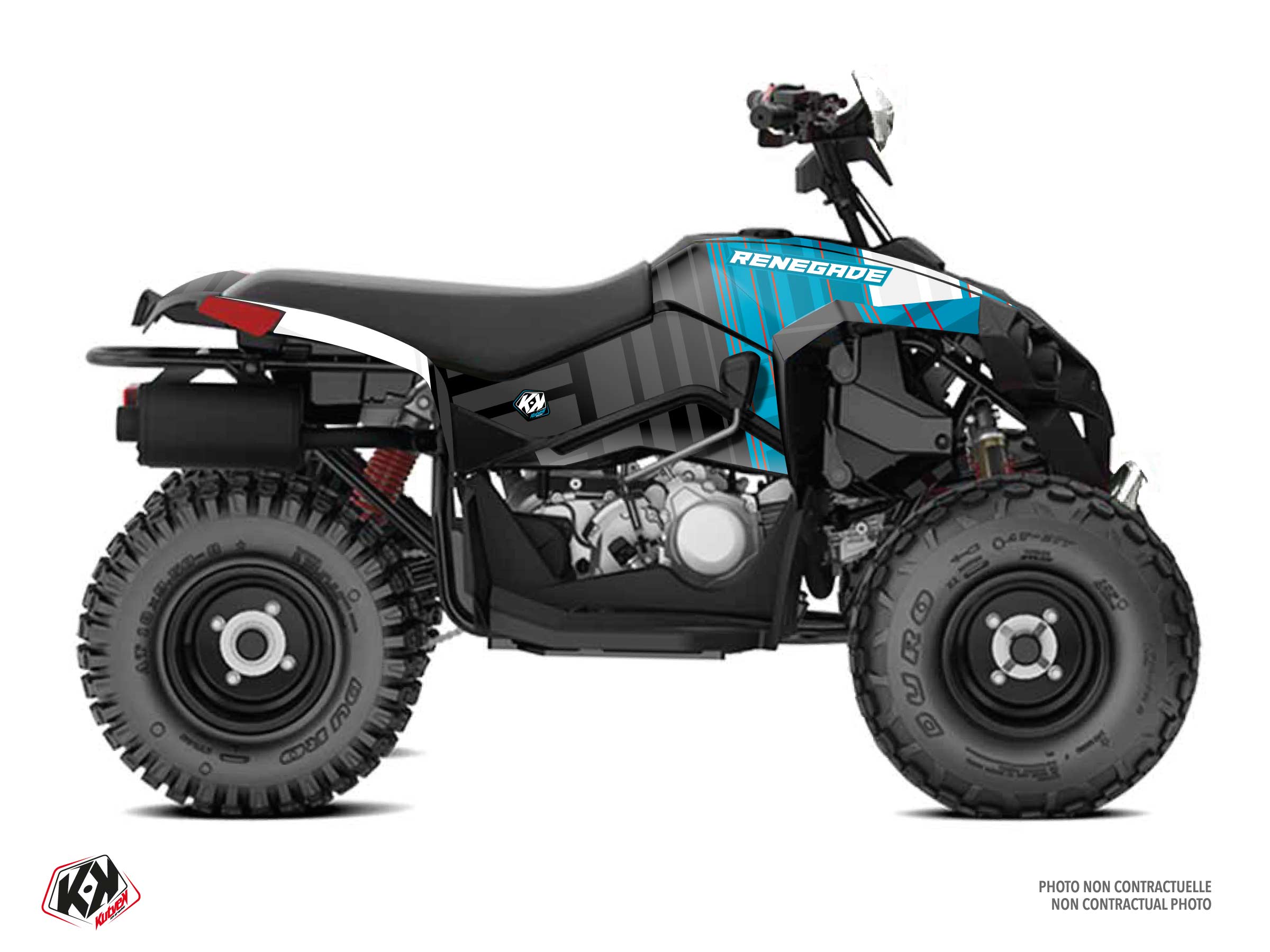 can-am atv kinetik  graphic kit turquoise