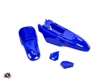 Xmoto Tête De Fourche Plastiques Pour Yamaha PW50 Bleu - Kit Complet Avec Selle