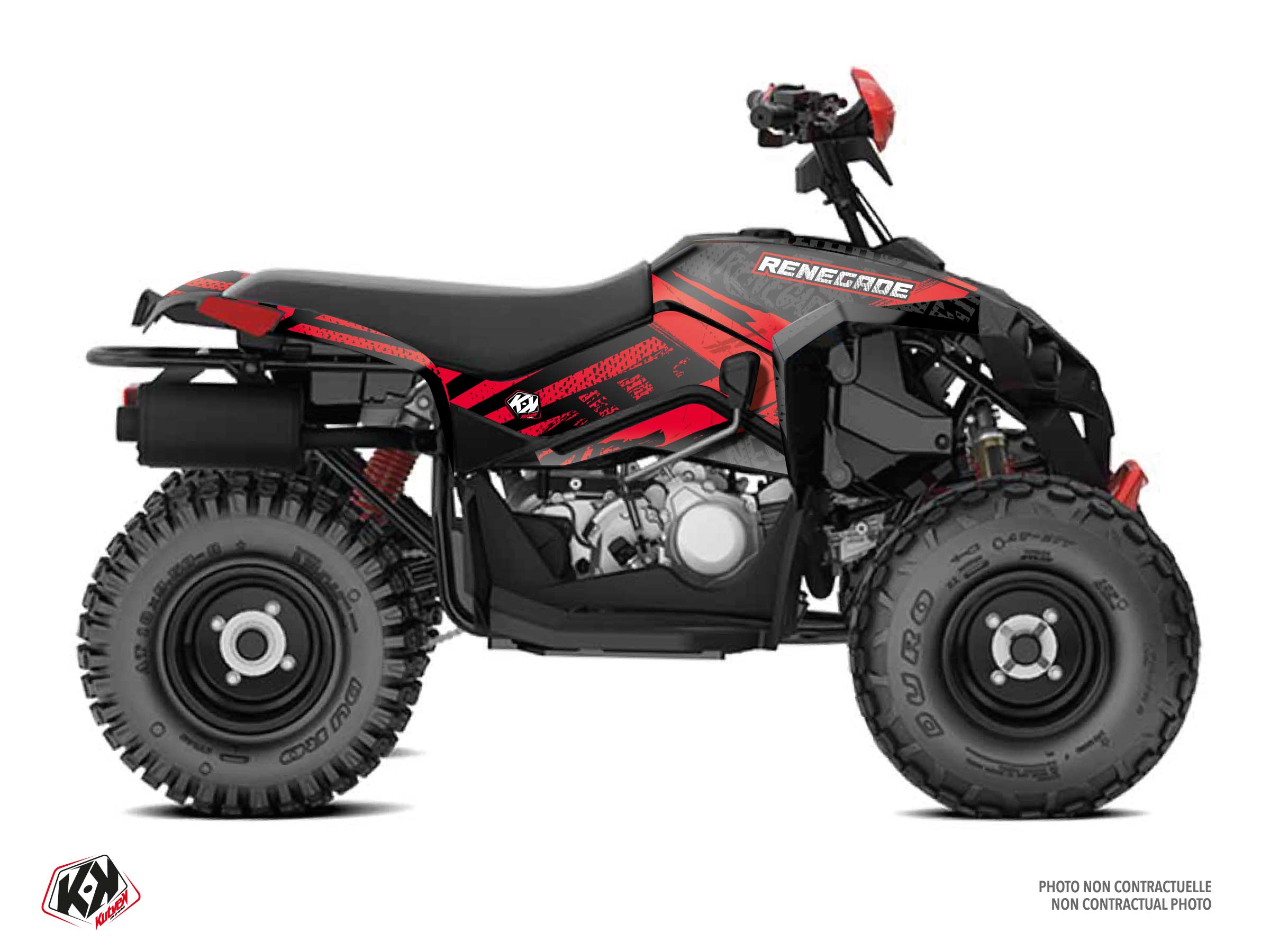 can-am atv kollector  graphic kit red