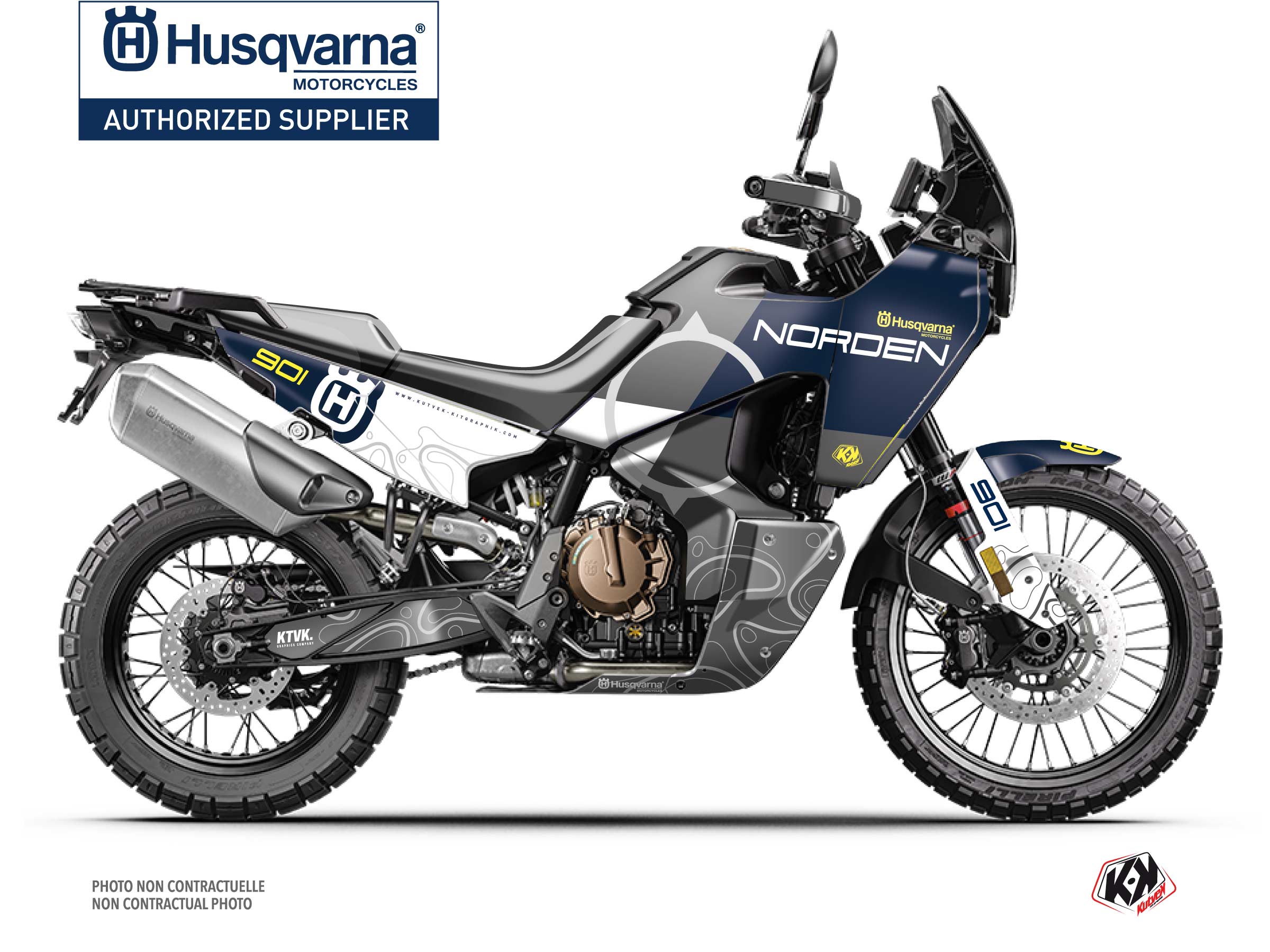 husqvarna street bike kompass  graphic kit blue
