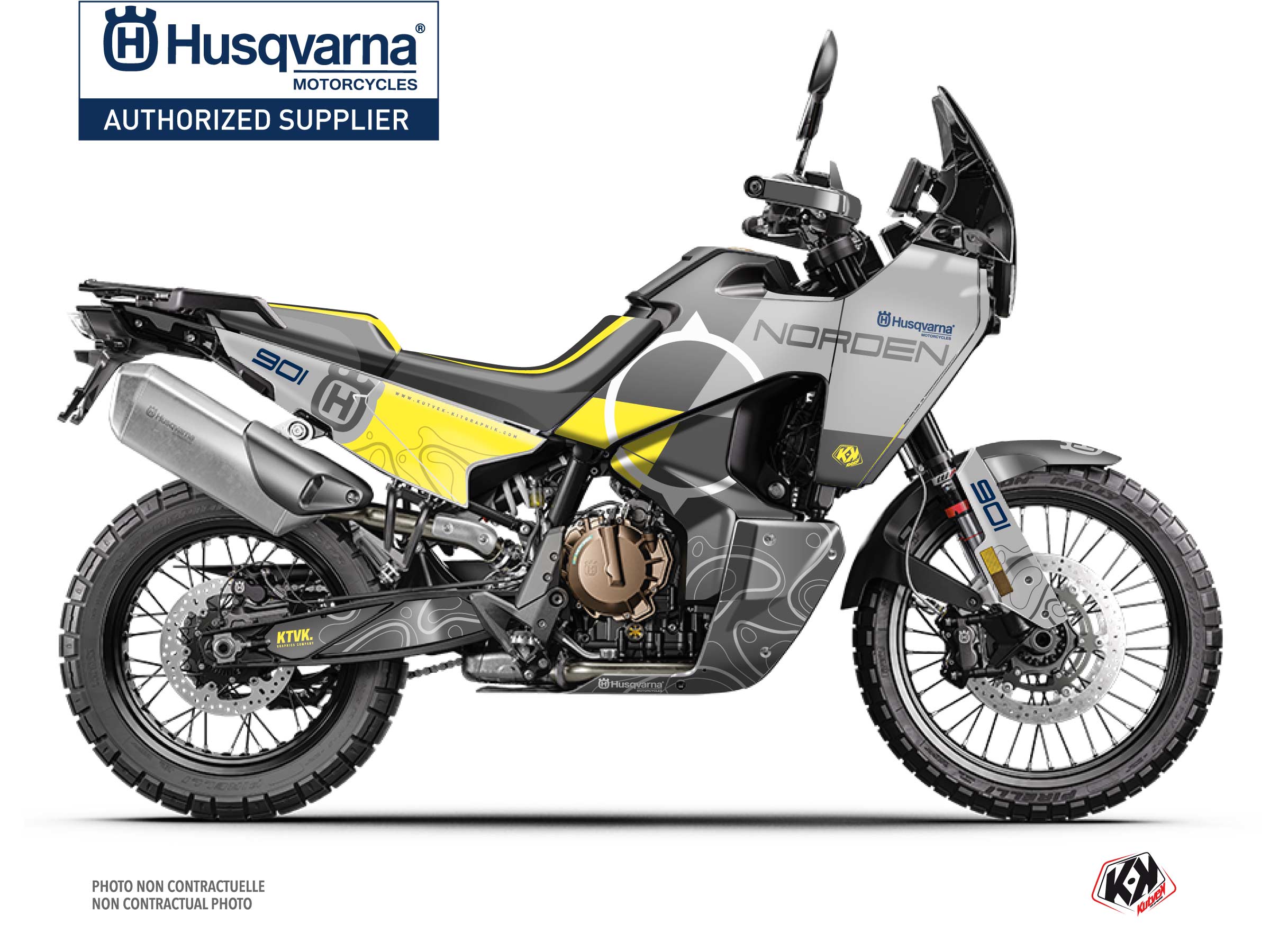husqvarna street bike kompass  graphic kit yellow