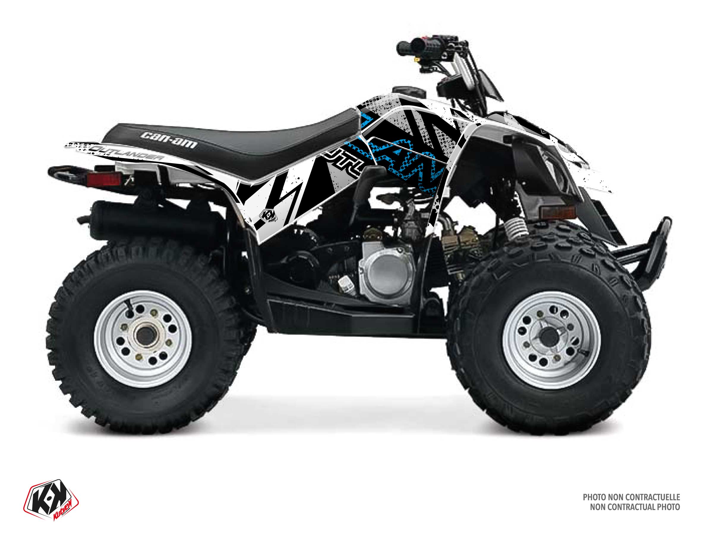can-am atv kraft  graphic kit white