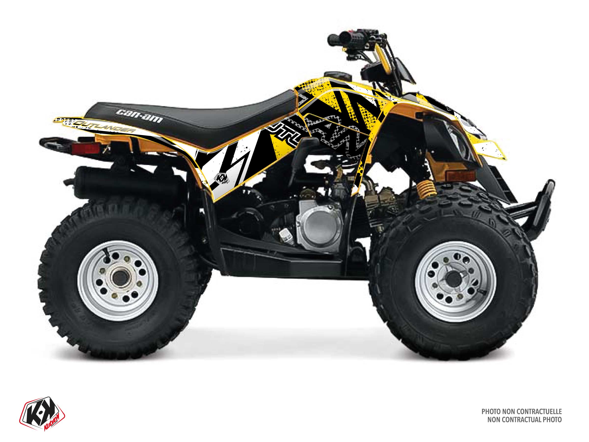 can-am atv kraft  graphic kit yellow