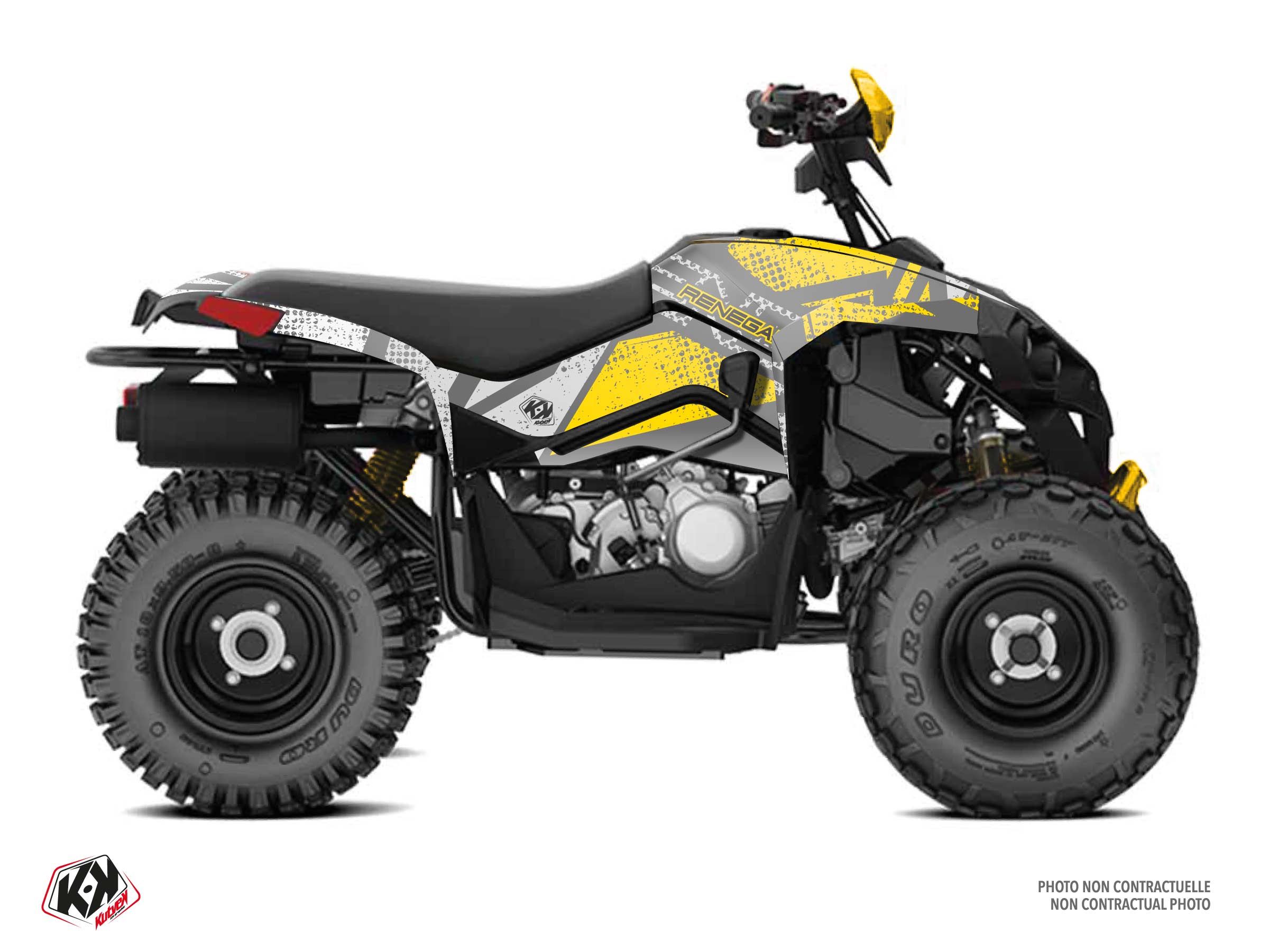 can-am atv kraft  graphic kit grey-yellow