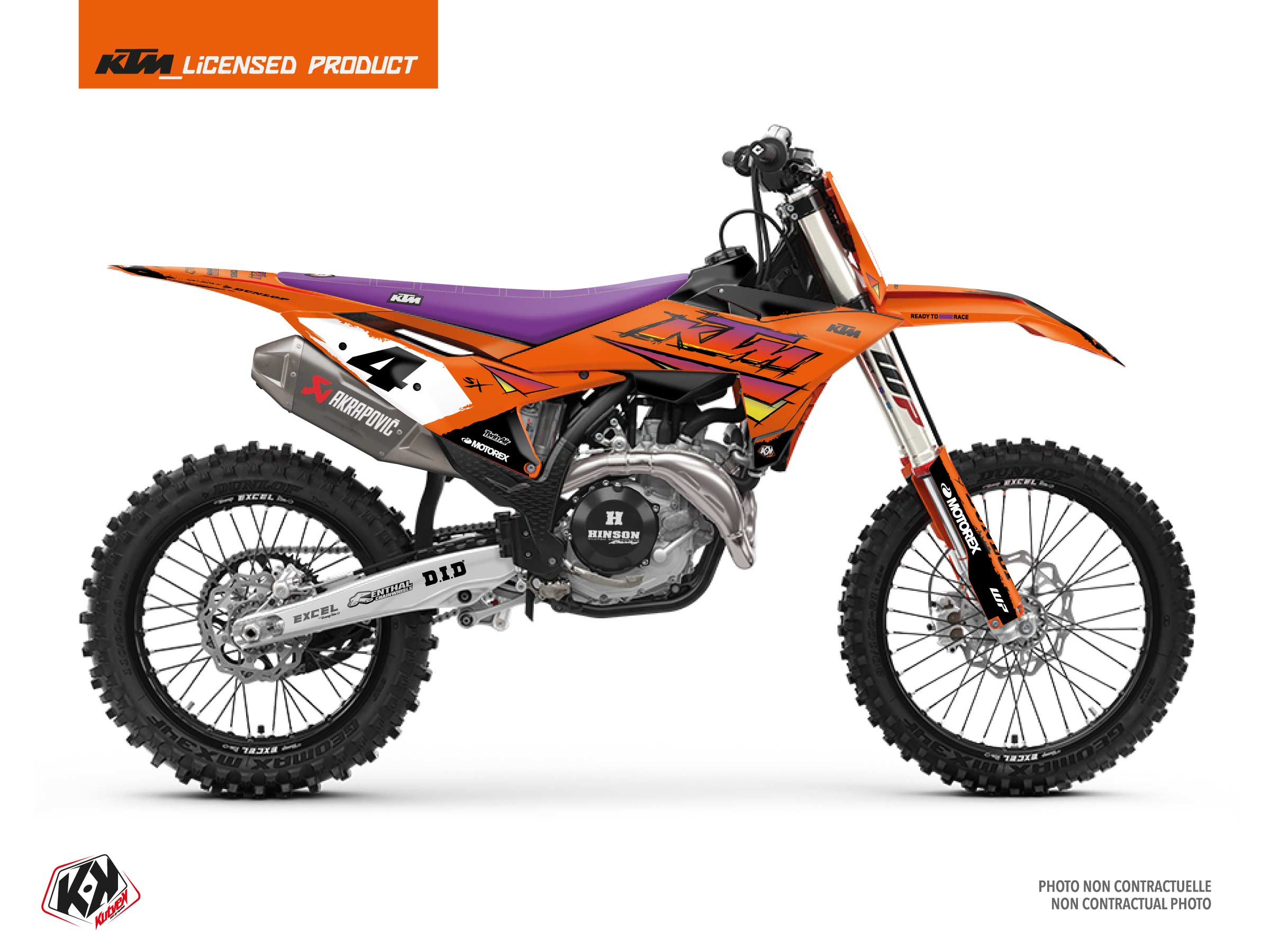 kit déco motocross ktm kurt orange 