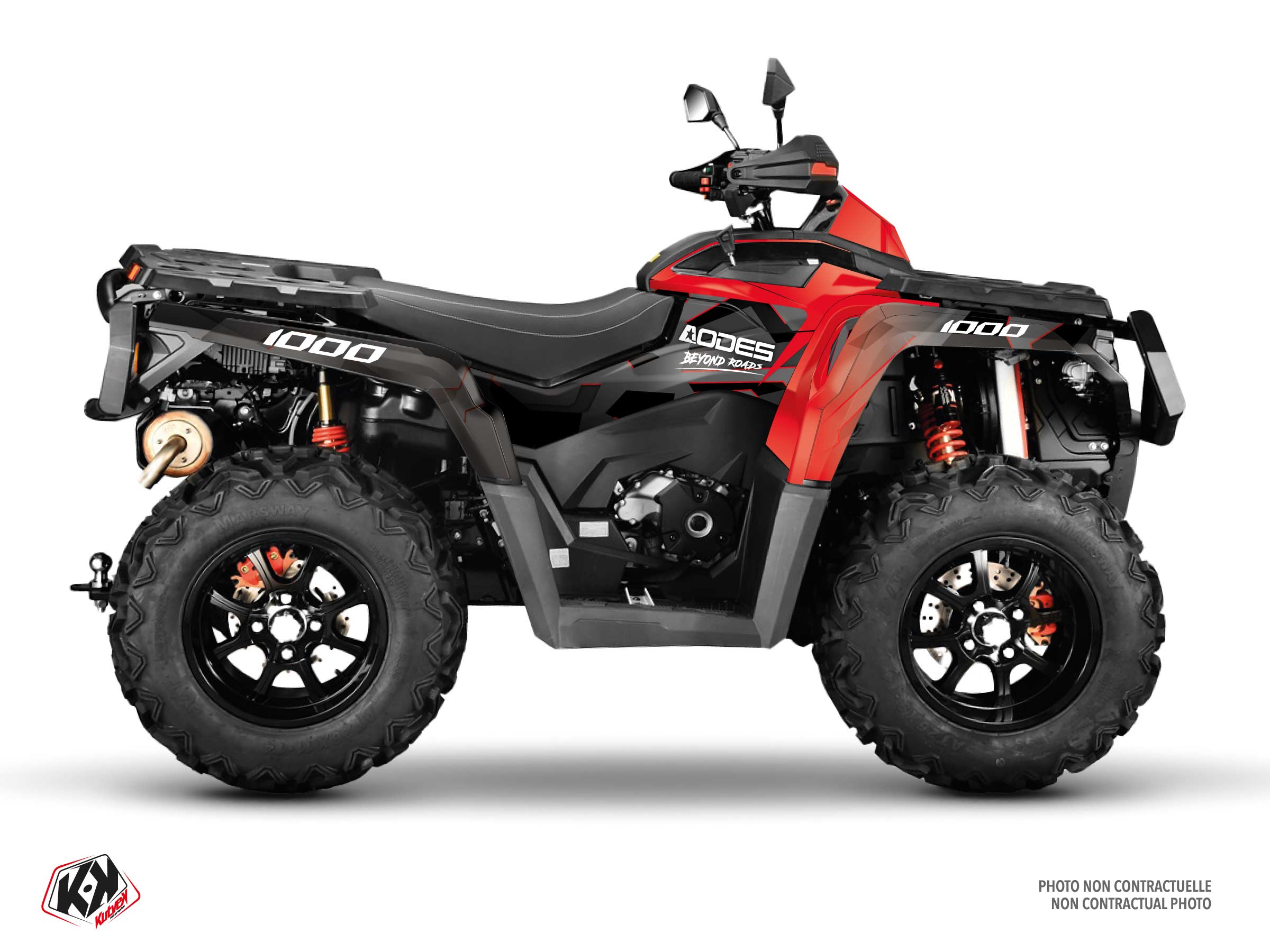 aodes atv lava  graphic kit red