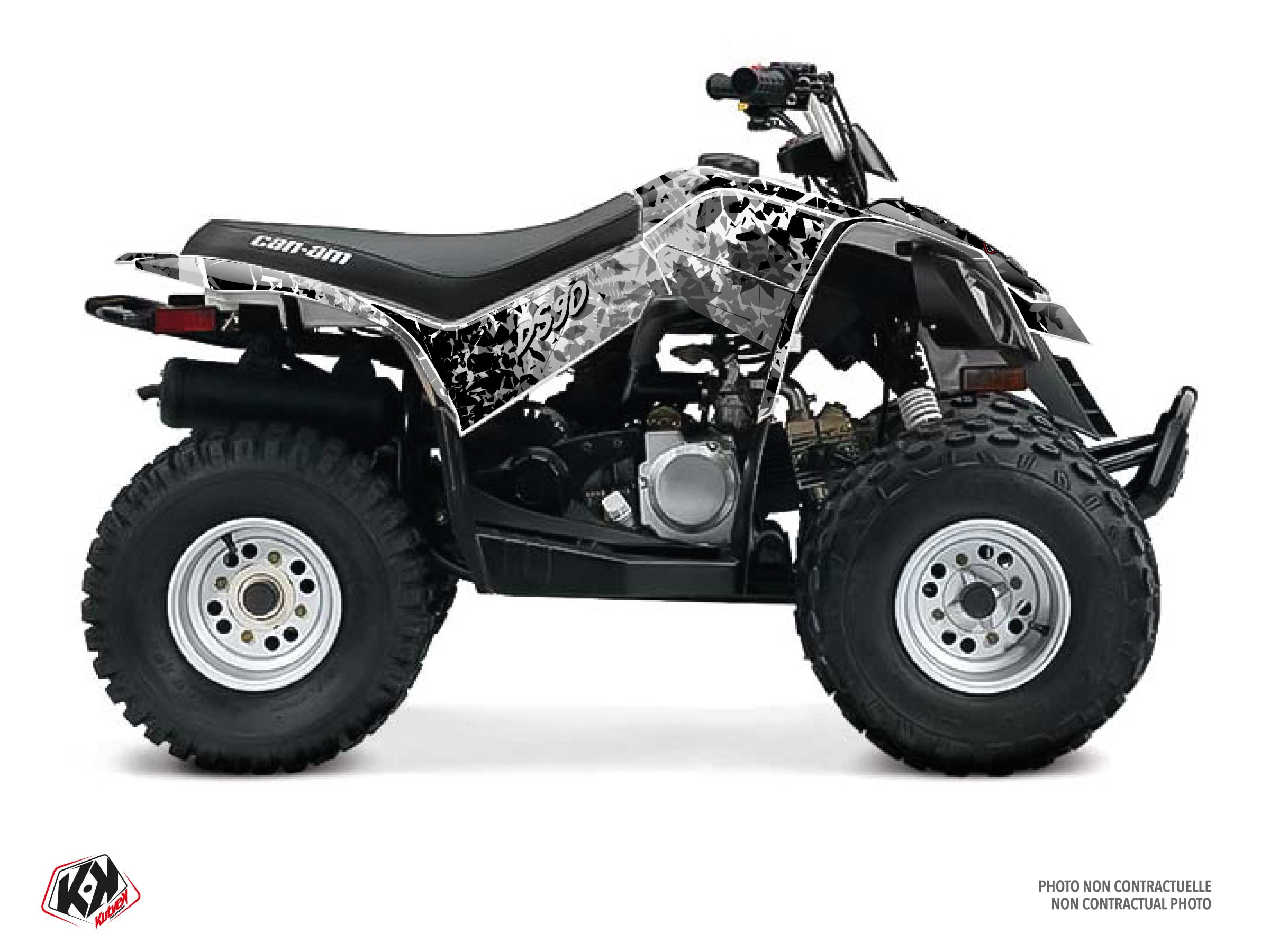 can-am atv leaf  graphic kit white
