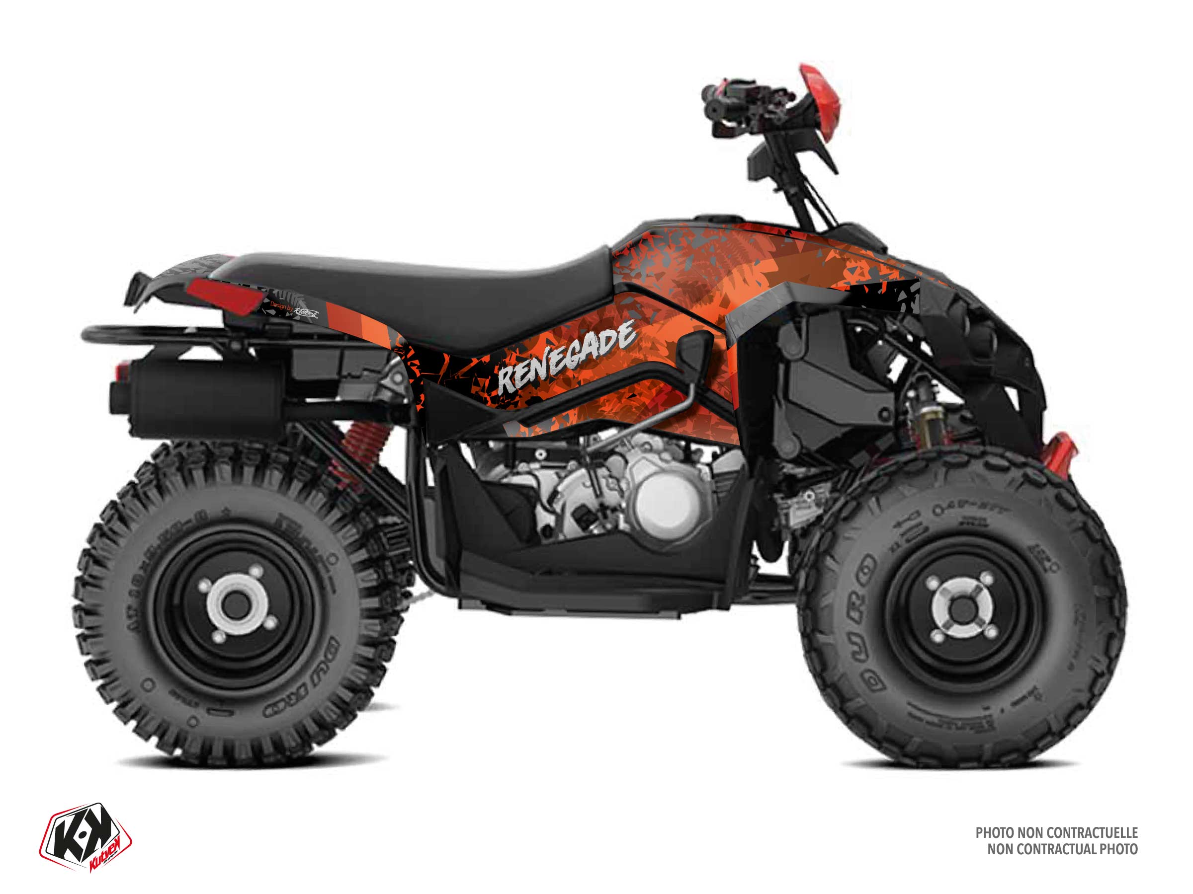 can-am atv leaf  graphic kit red