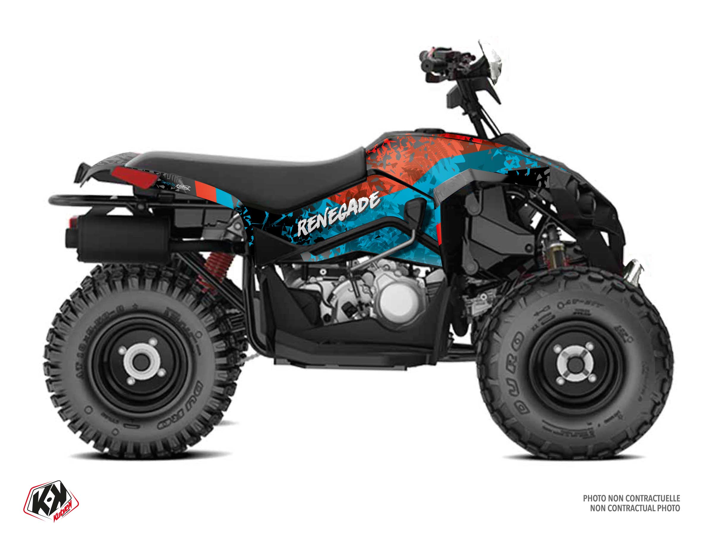 can-am atv leaf  graphic kit turquoise