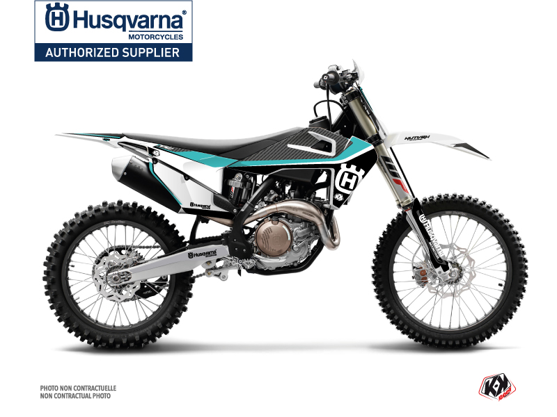 kit déco motocross husqvarna legend turquoise 