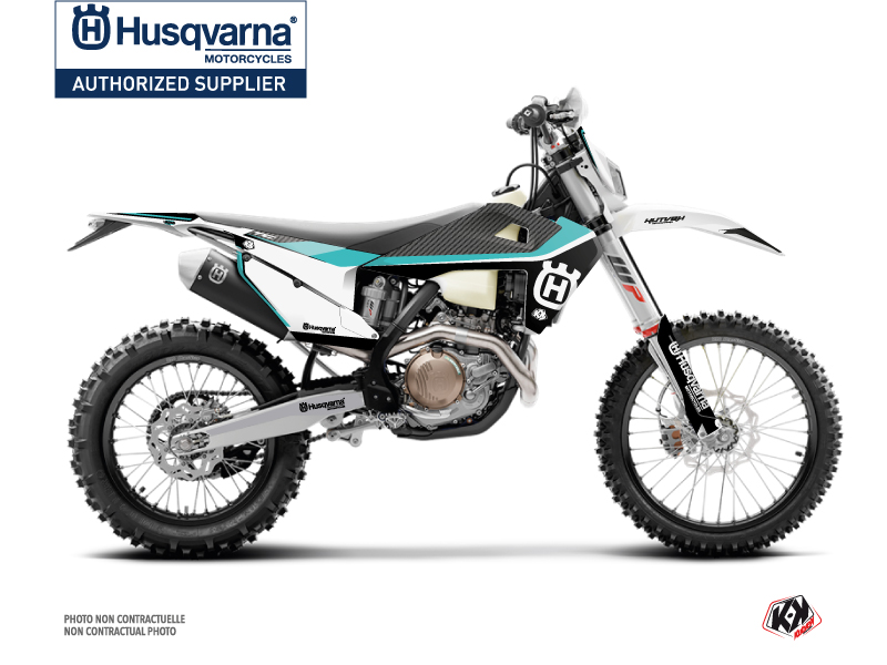 kit déco motocross husqvarna legend turquoise 