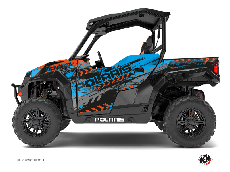 polaris utv lifter  graphic kit orange-blue