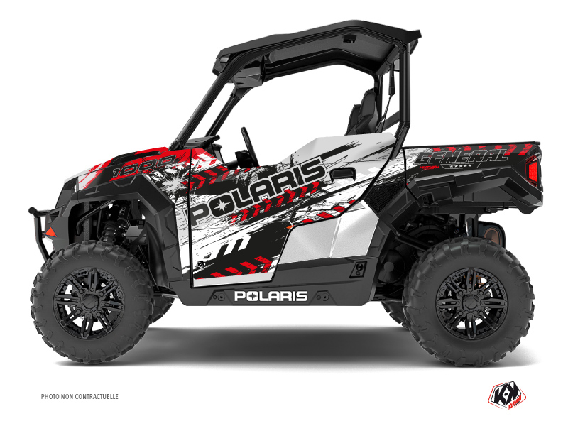 polaris utv lifter  graphic kit red-white