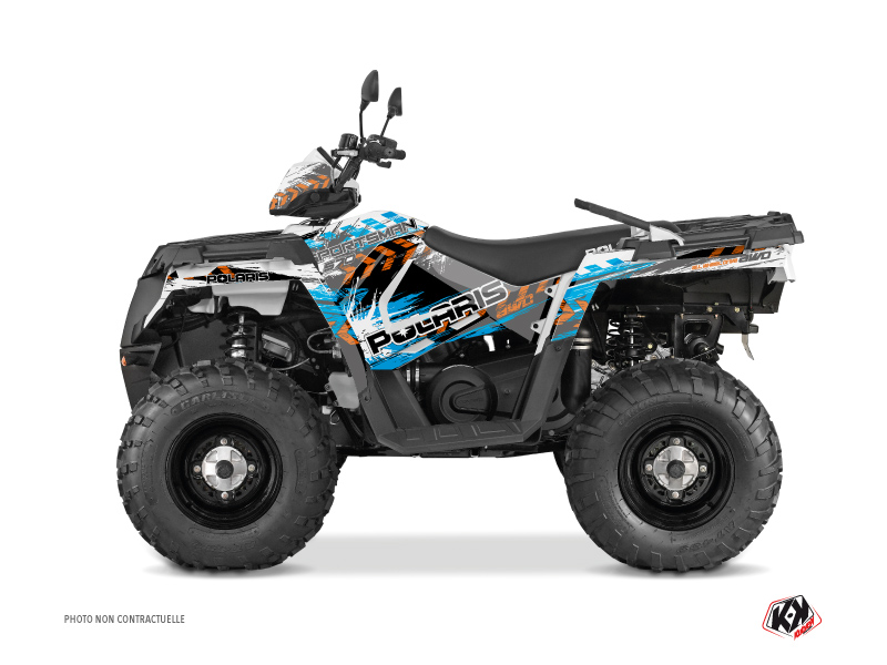 polaris atv lifter  graphic kit orange-blue