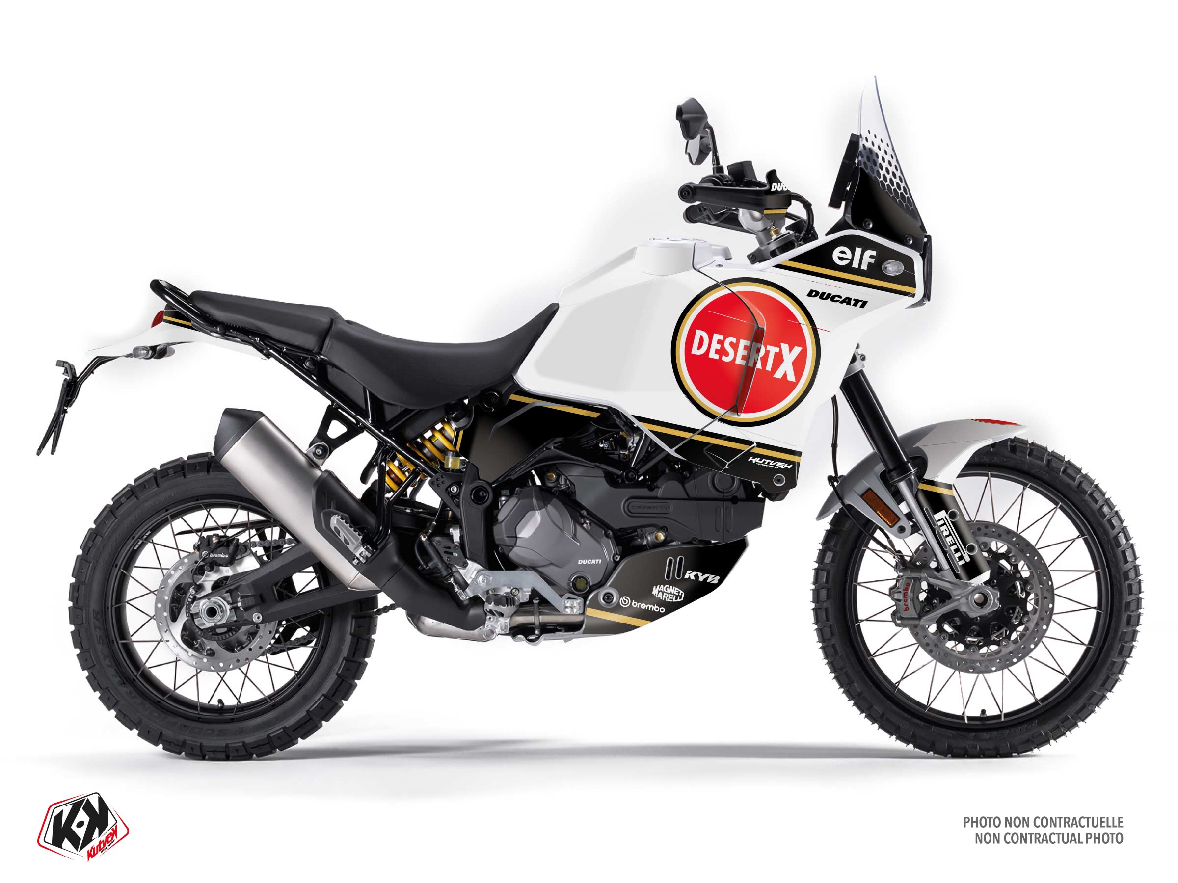 ducati street bike lucky  graphic kit white-red