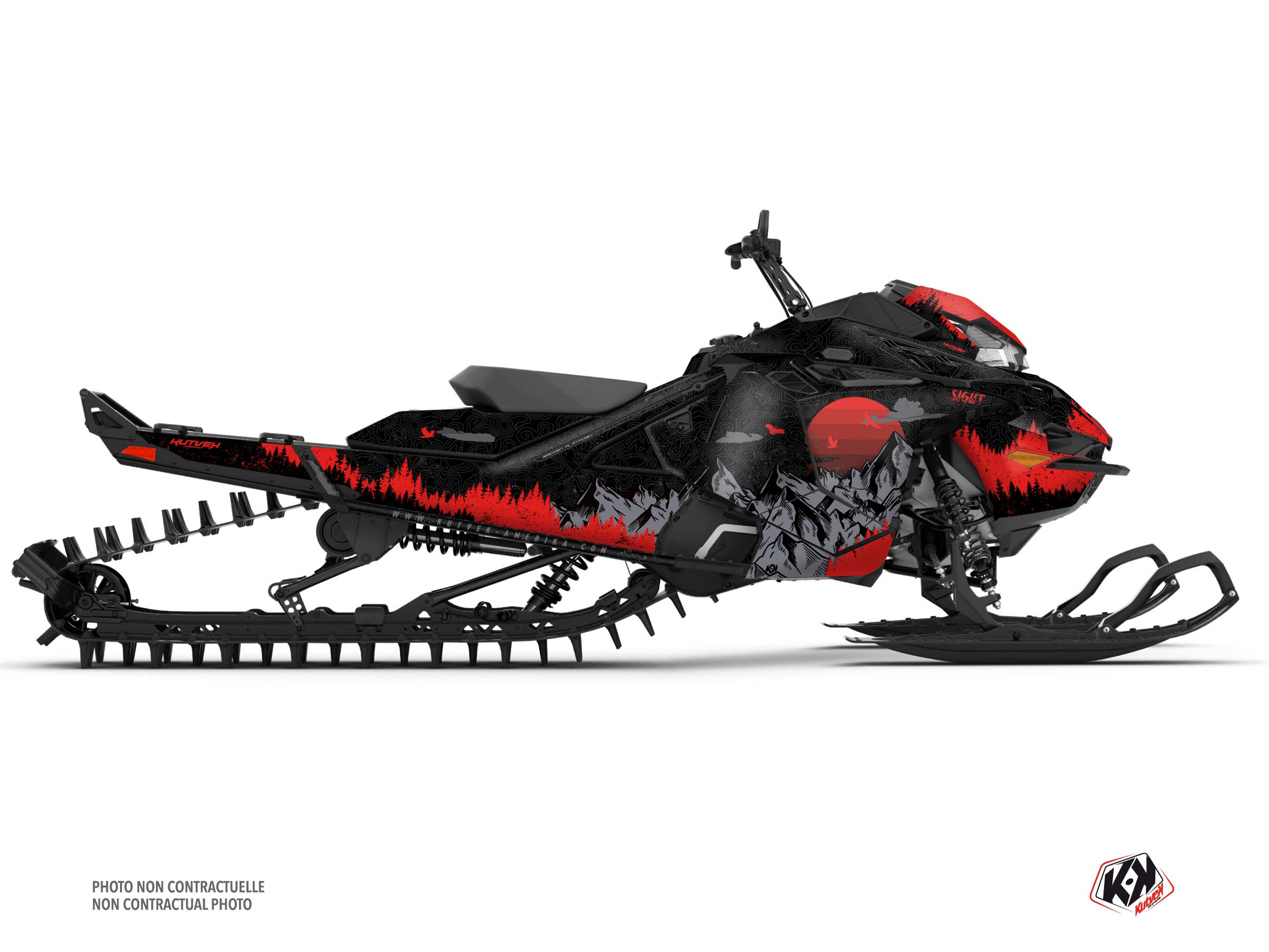 Kit Graphique motoneige lynx rave re sight noir-rouge