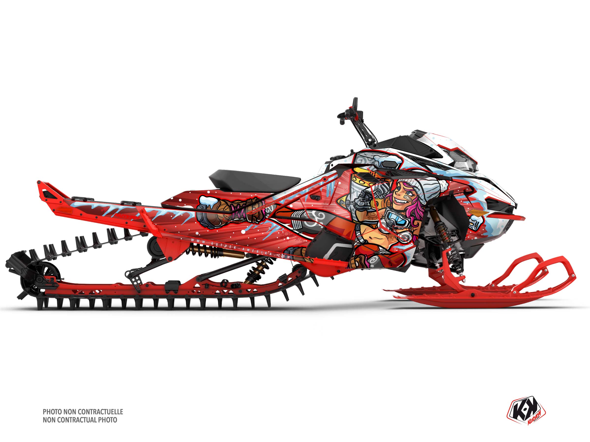 kit déco motoneige lynx shredder ds xena rouge   