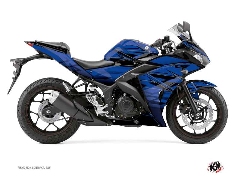 Kit Déco Moto Mission Yamaha R3 Bleu Noir