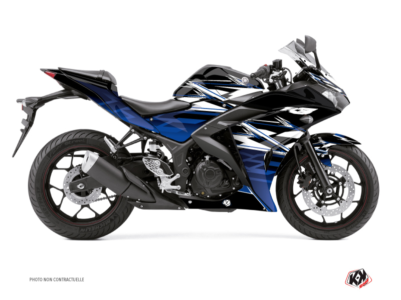 Kit Déco Moto Mission Yamaha R3 Noir Bleu