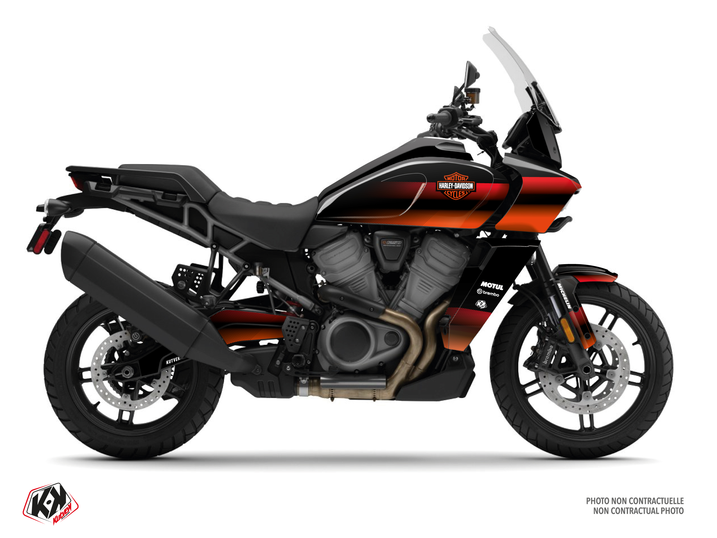 harley davidson street bike murk serie graphic kit orange