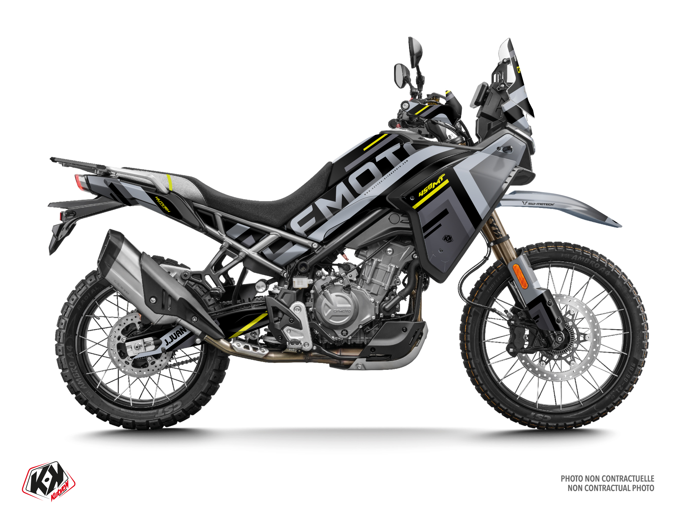 cf moto street bike obsidian  graphic kit grey