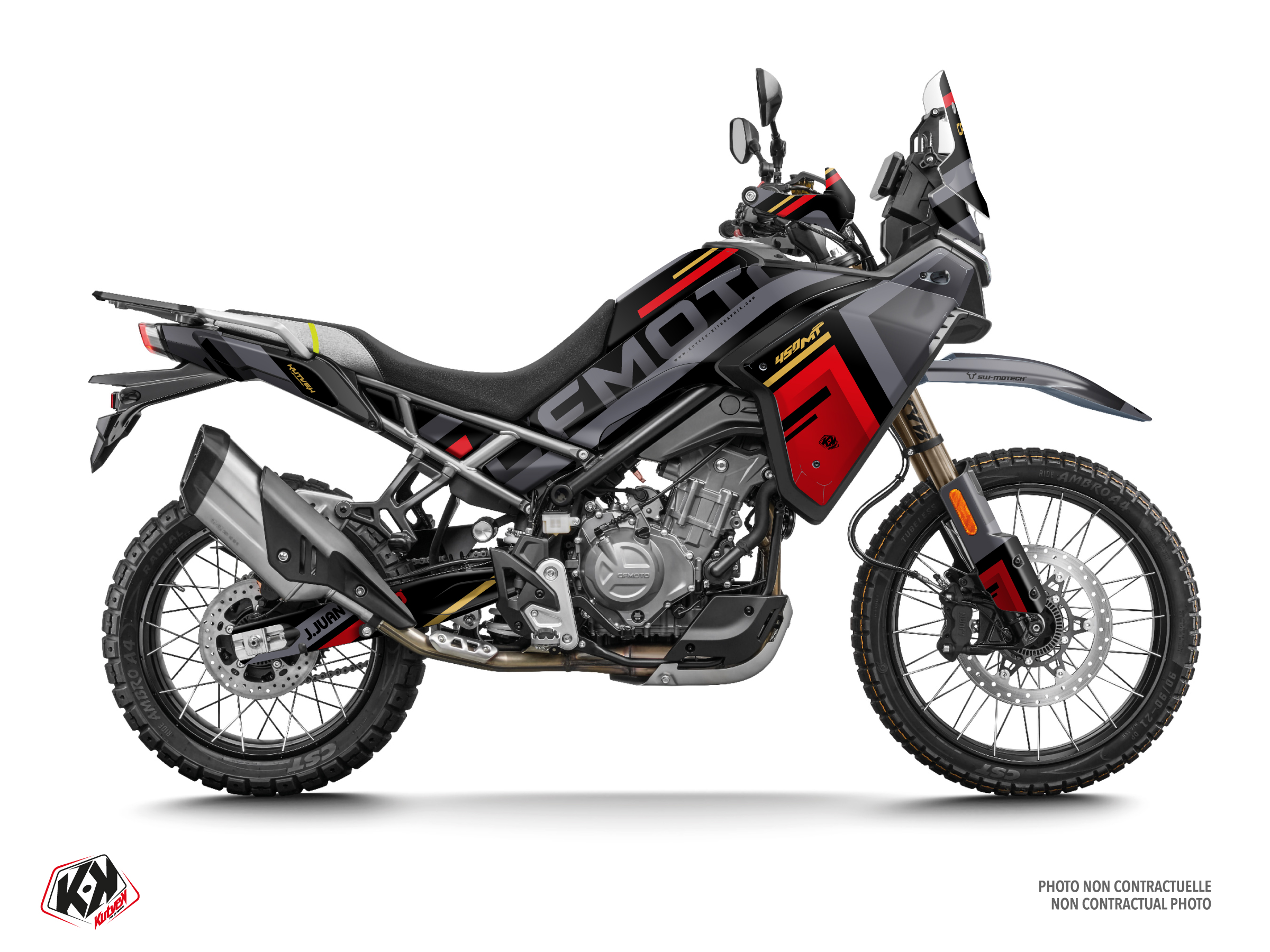 cf moto street bike obsidian  graphic kit red