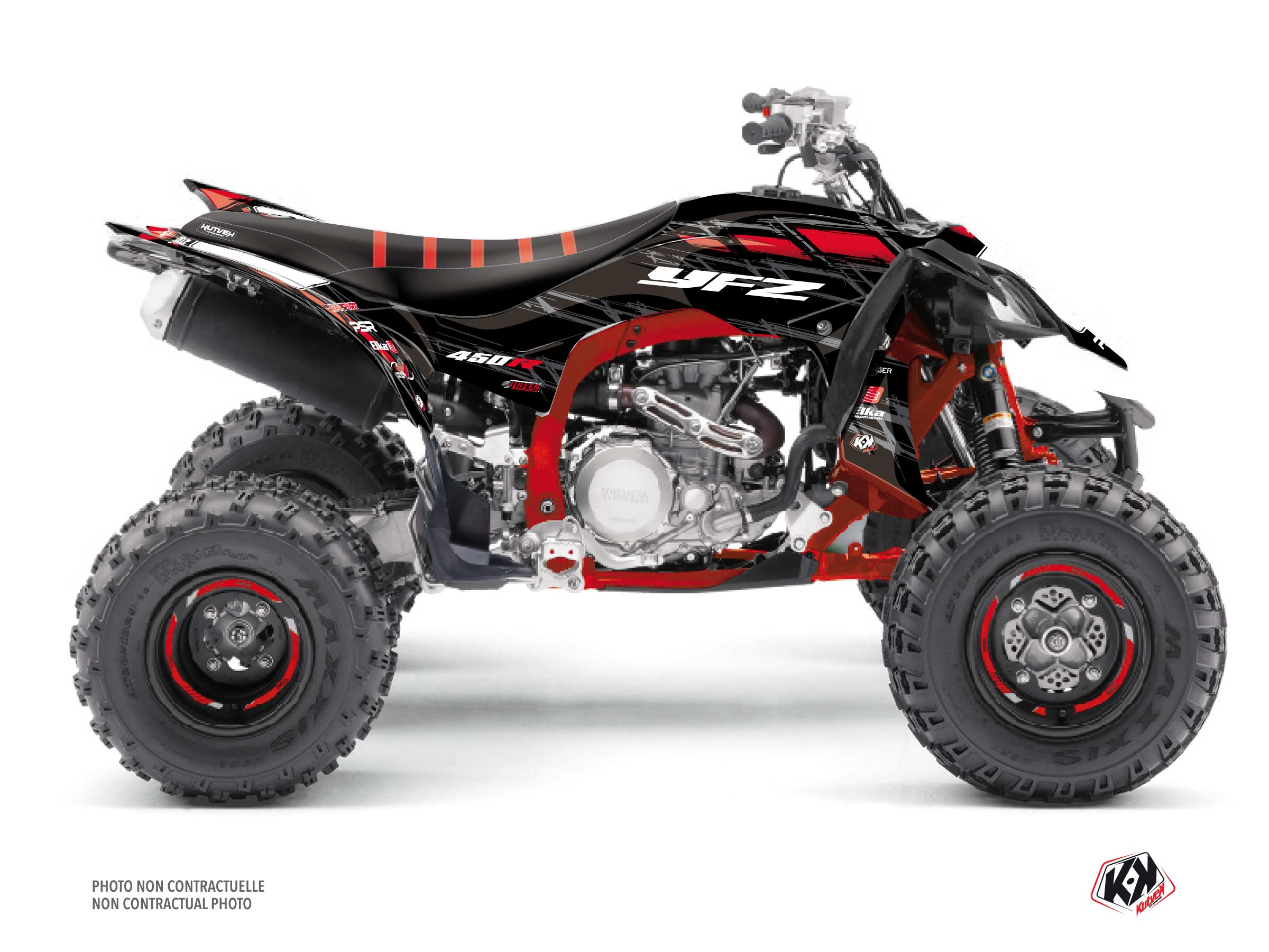 yamaha atv ocho  graphic kit black-red