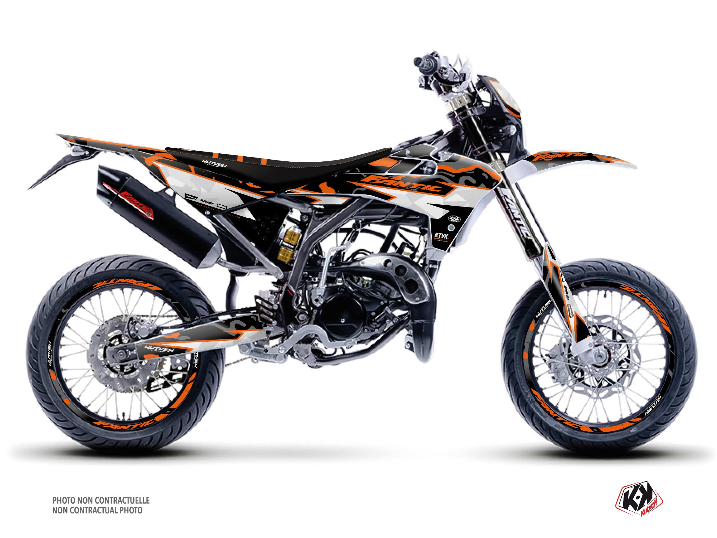 fantic 50cc barbarian  graphic kit orange